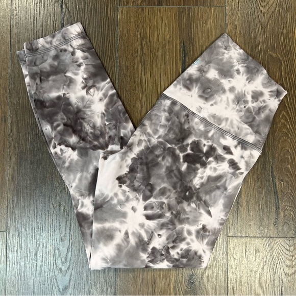 Lululemon Align High Rise Pant 25” Diamond Bery Gray Pant Tye Dye SZ 8 - Picture 1 of 5
